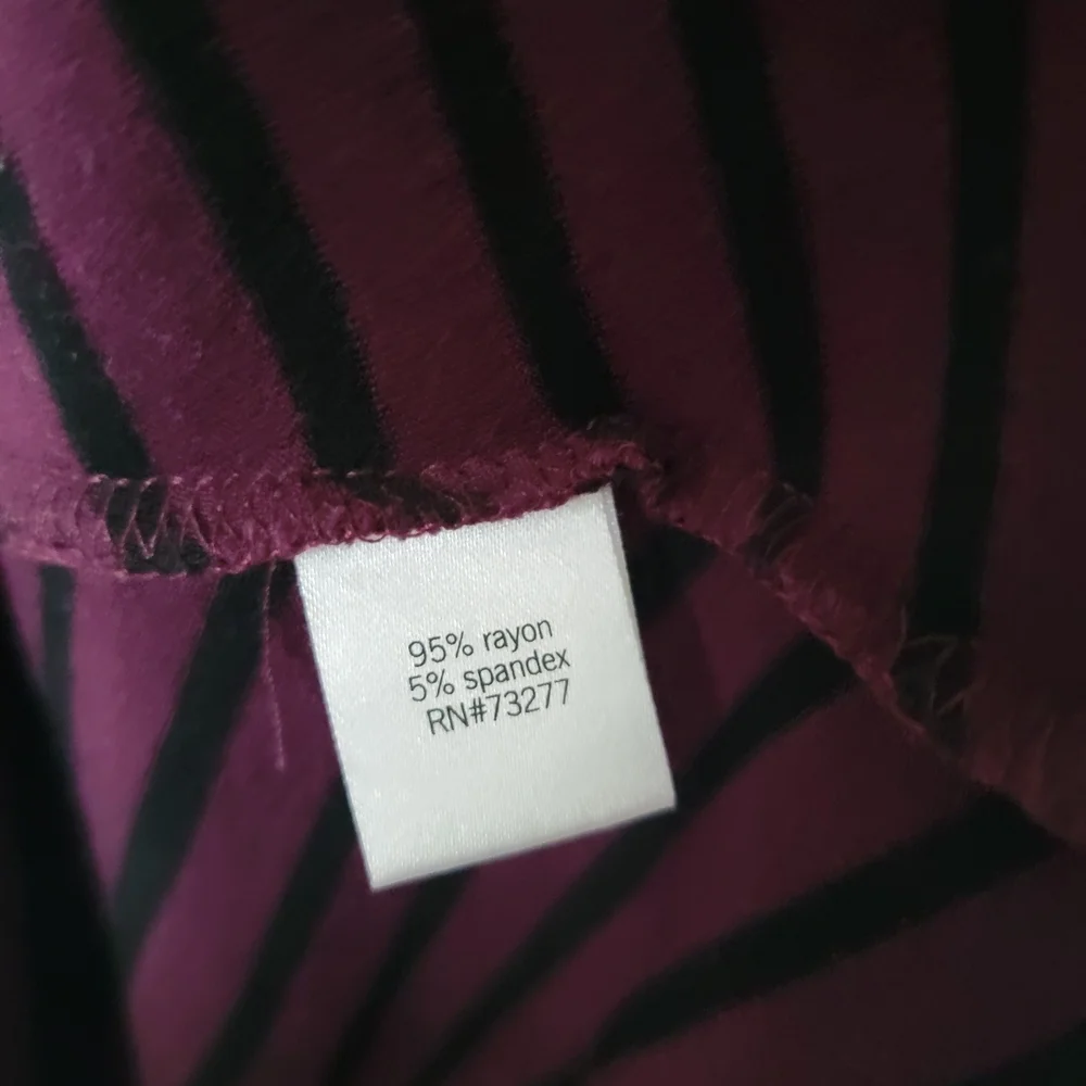 Apt. 9 Women's Long Sleeve Dress in Purple and Black Stripes - Picture 4 of 5